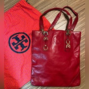 Tory Burch red leather shoulder bag